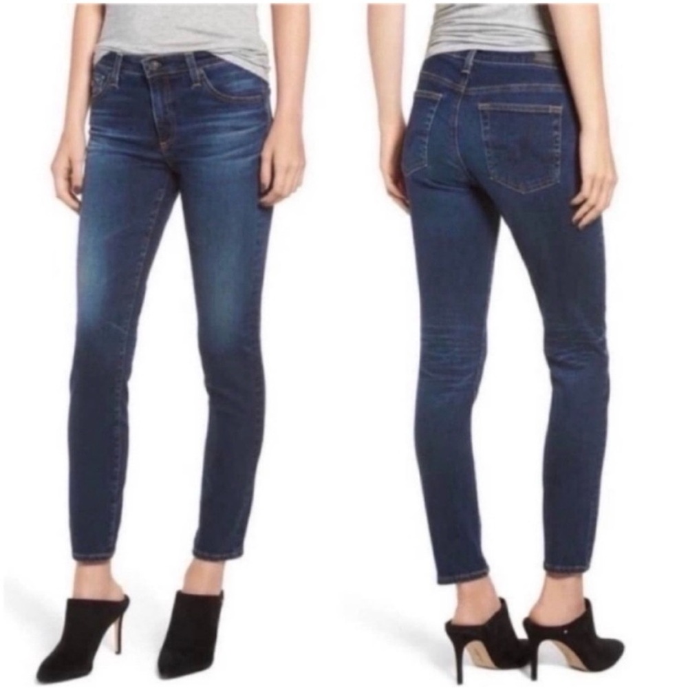 AG 26 Prima Cigarette Leg Raw Hem Mid Rise Jeans EUC